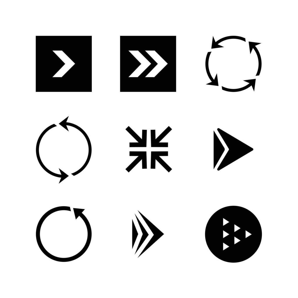 Set of black vector arrows. Arrow icon. Arrow vector icon. Arrow. Arrows vector collection Stock Free