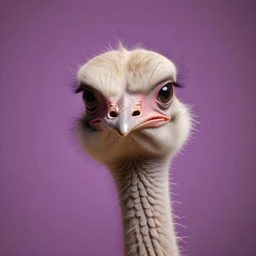 ostrich on plain background Stock Free