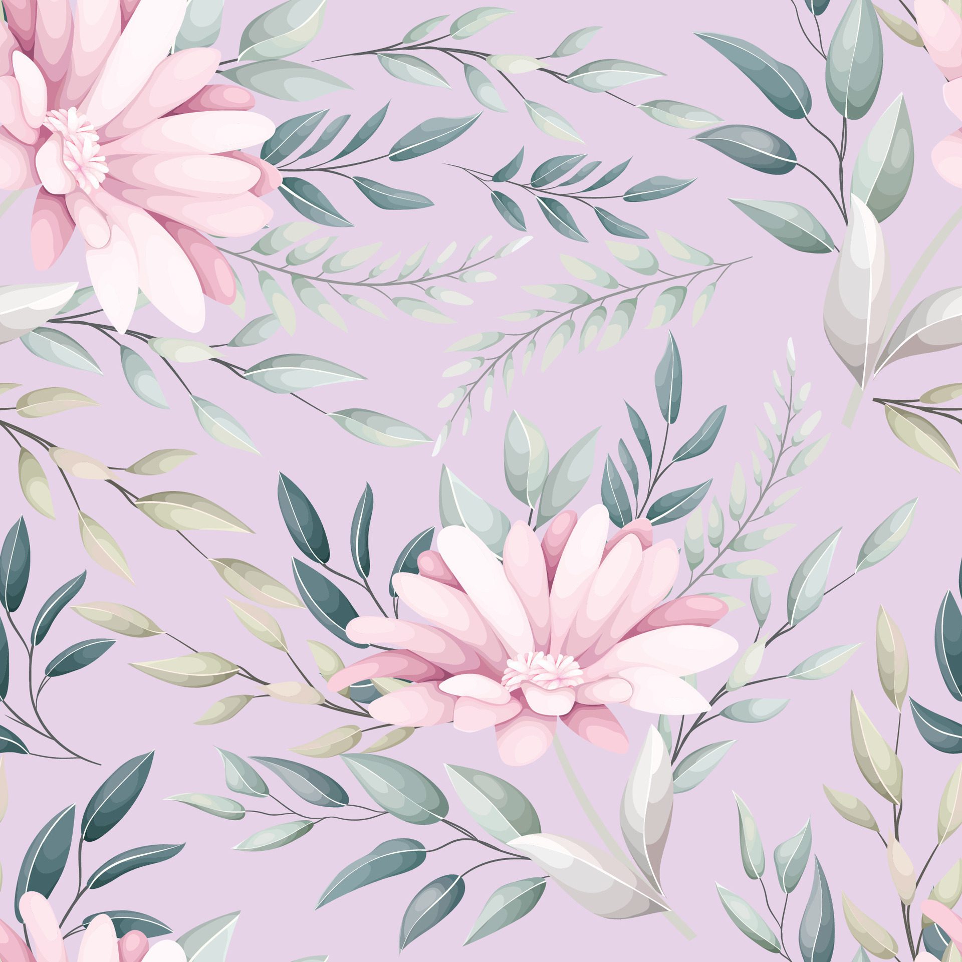 Seamless pattern hand drawn flowers field Free Vector