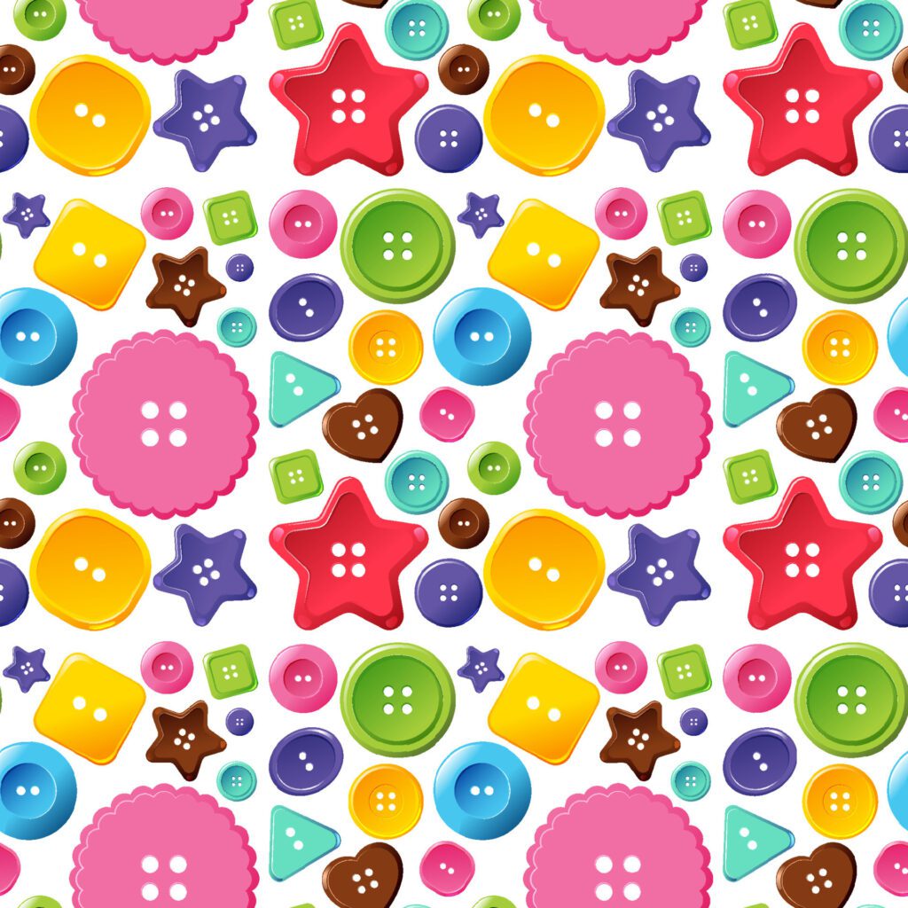 Colourful buttons seamless pattern Free Vector