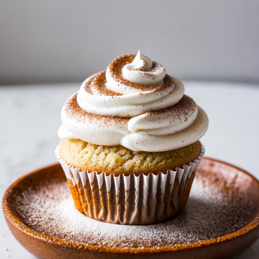 Cinnamon cupcake with a by @ai_generated