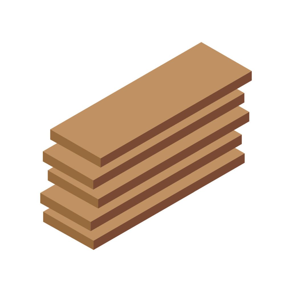 Isometric wooden boards on a background Free Vector