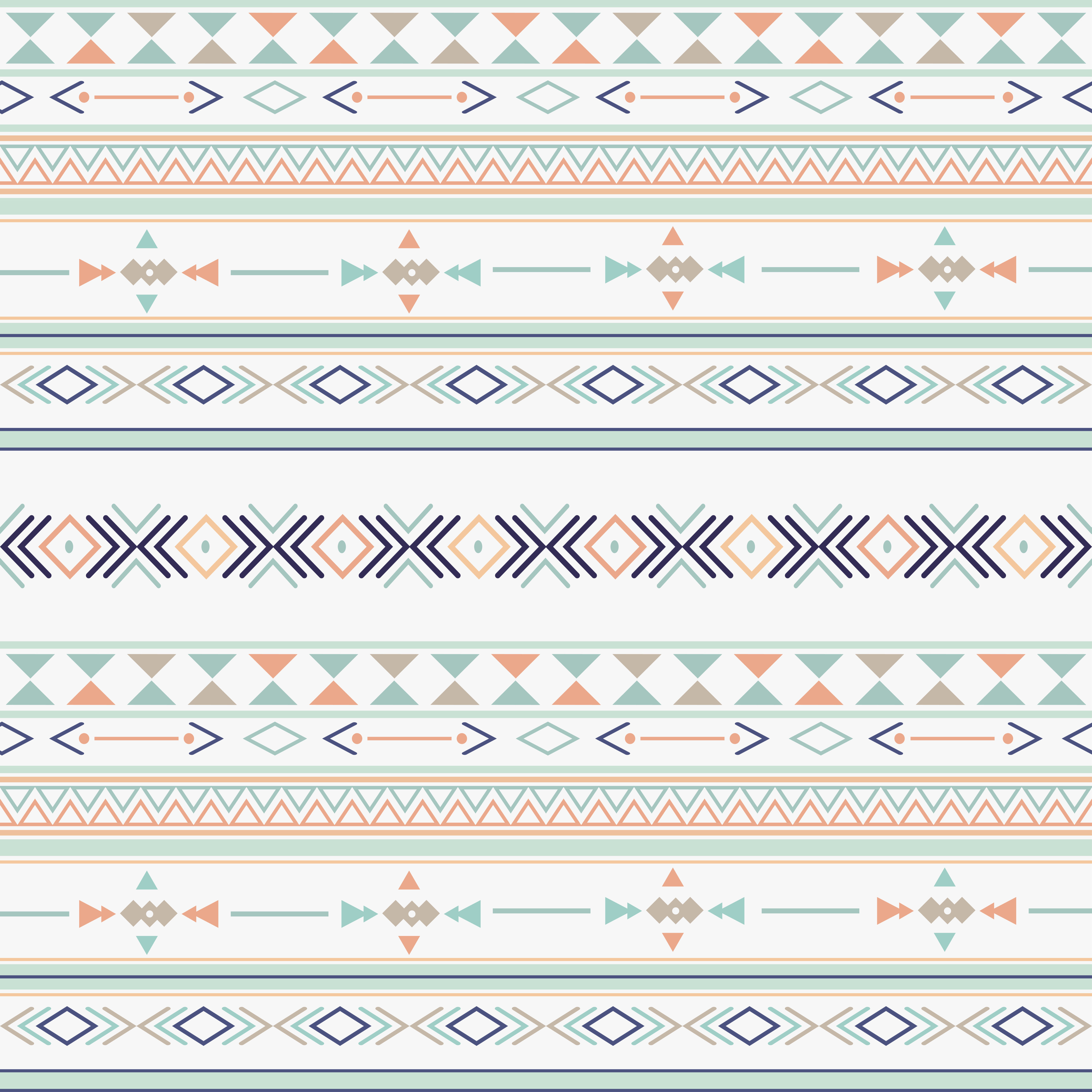 Seamless ethnic pattern with geometric shapes Free Vector