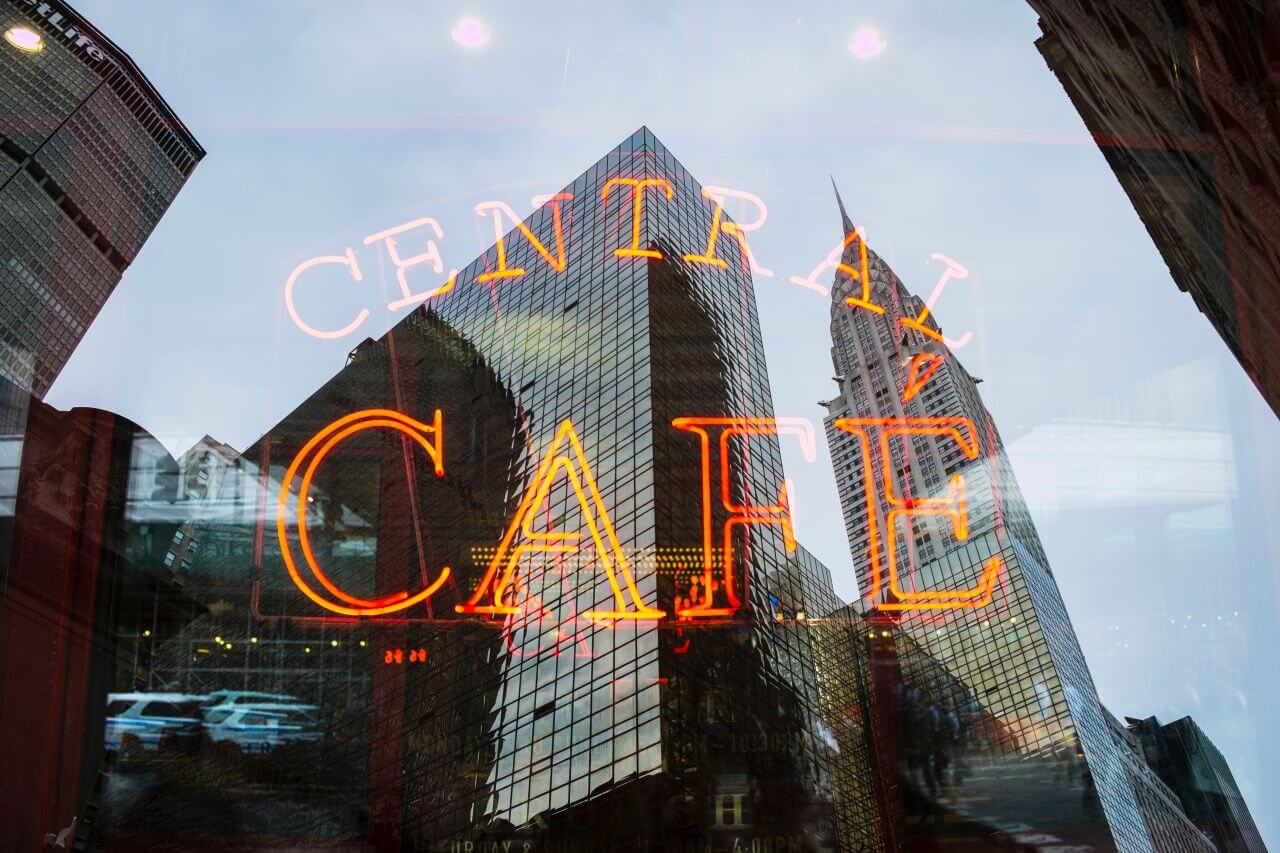 Central Cafe Neon Sign Stock Free