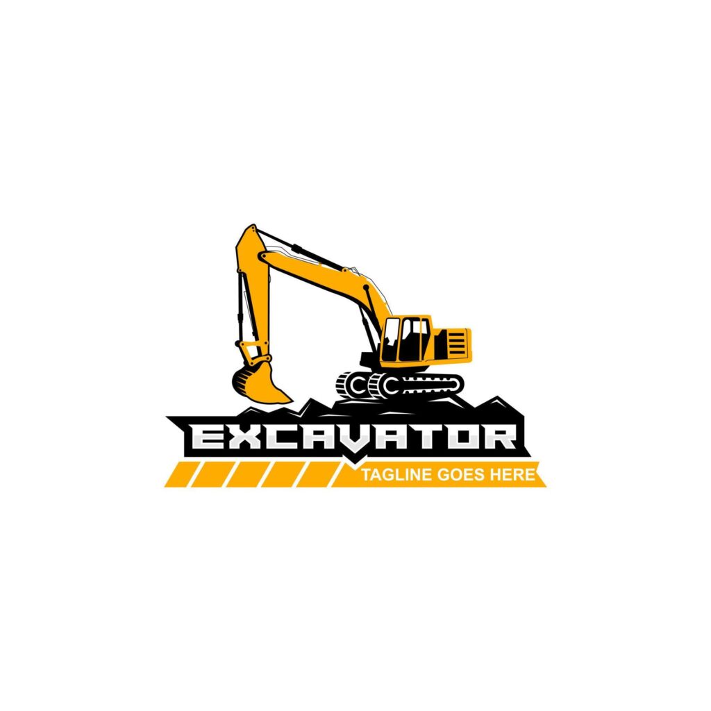 Creative excavator logo template design Stock Free