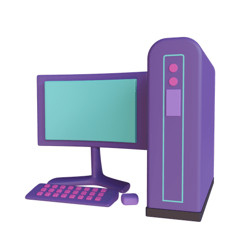 Pc, computer, monitor 3D illustration