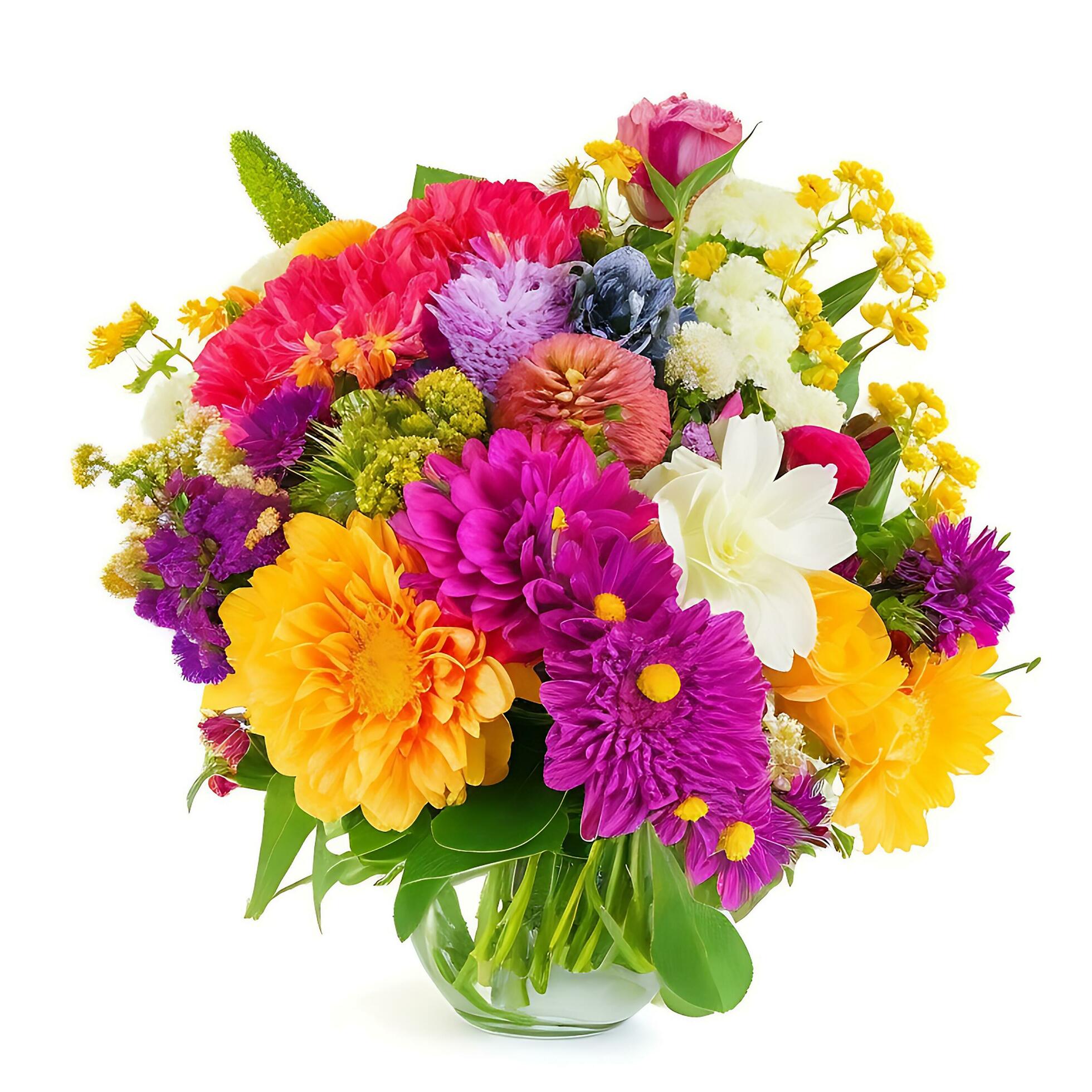 Natural Colorful bouquet of flowers is on a white backgroun.ai generatedd Stock Free