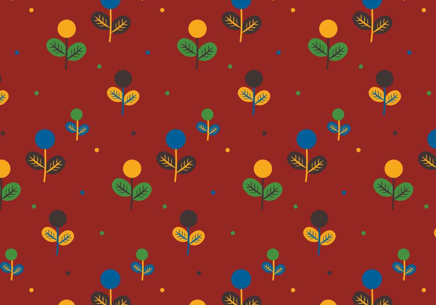 Colorful Plants Pattern Free Vector and Free SVG