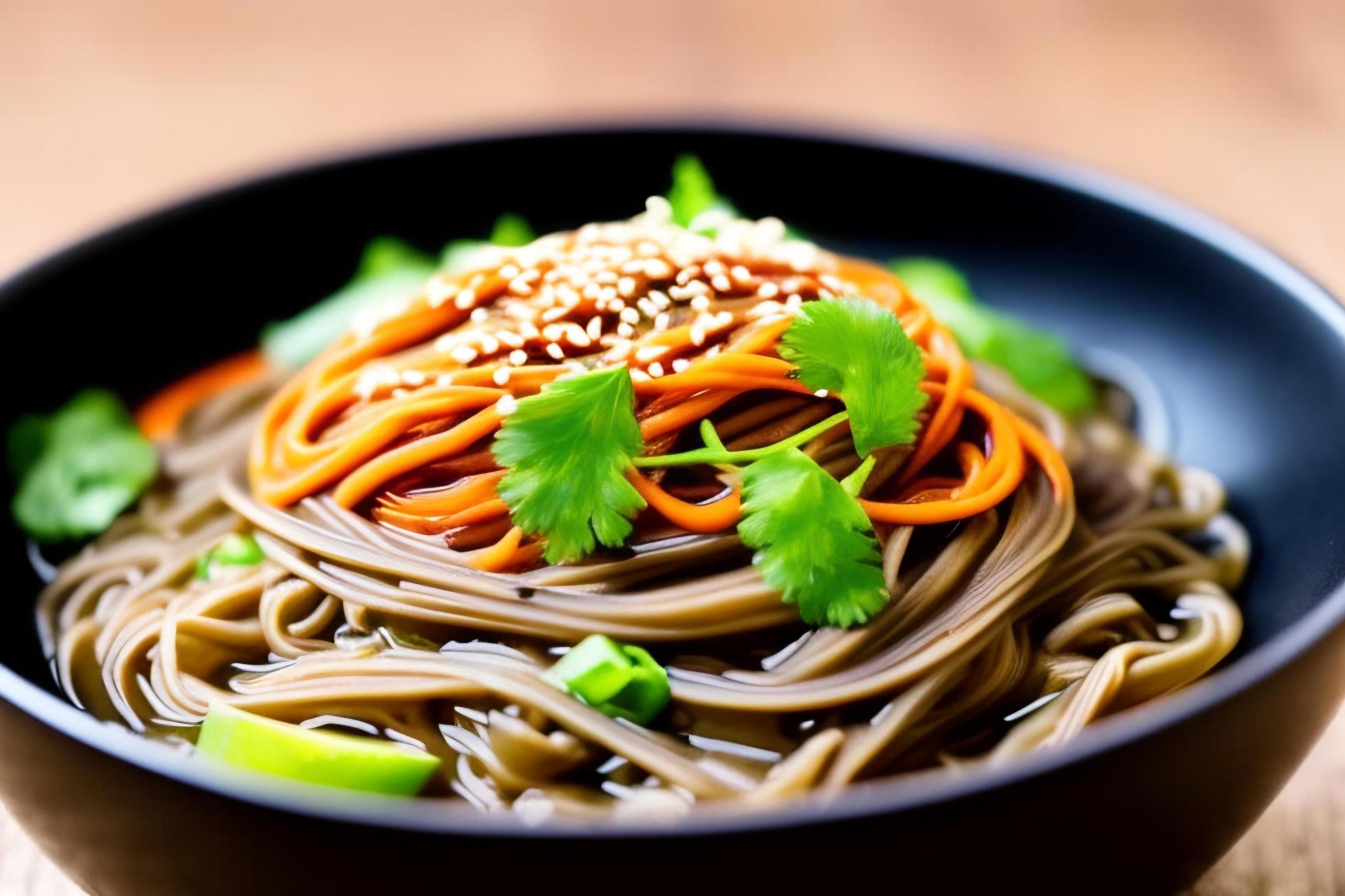 Delicious noodles. Fast food meal with appetizing pasta and chopsticks. Stock Free