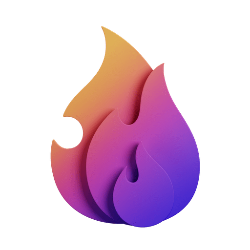 Flame, burning, fire 3D illustration