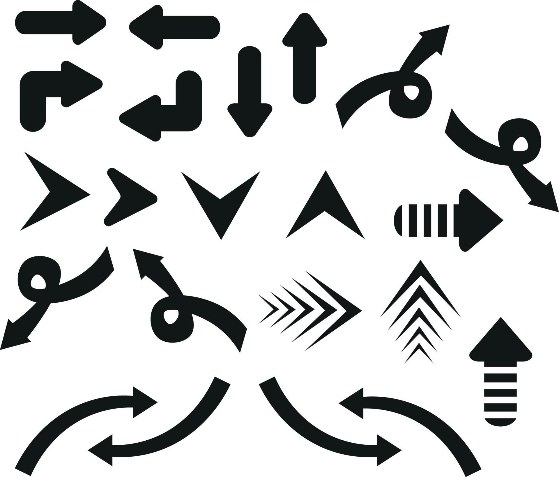 free full set hand draw vector icon arrow Stock Free