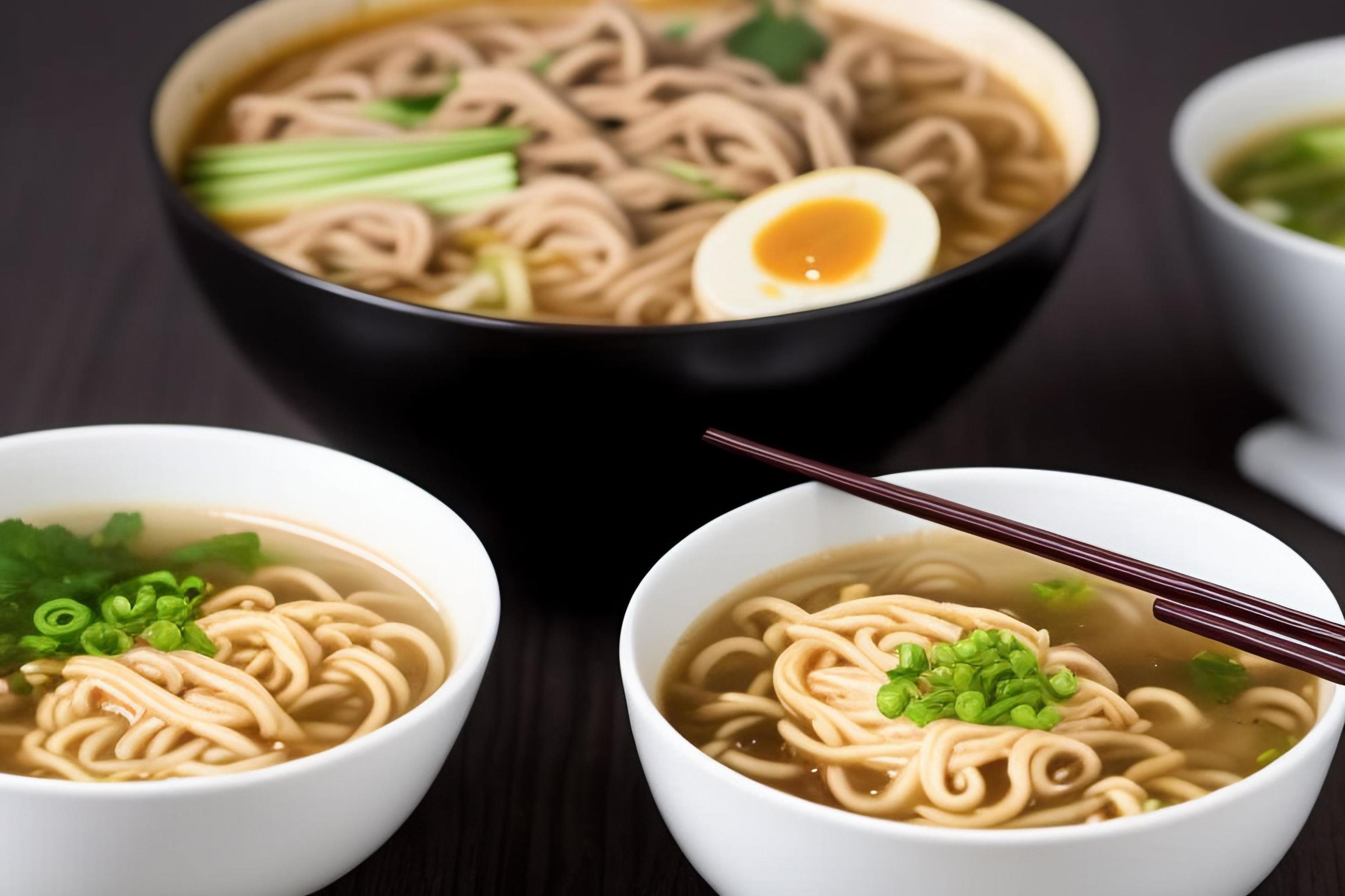 Delicious noodles. Fast food meal with appetizing pasta and chopsticks. Stock Free