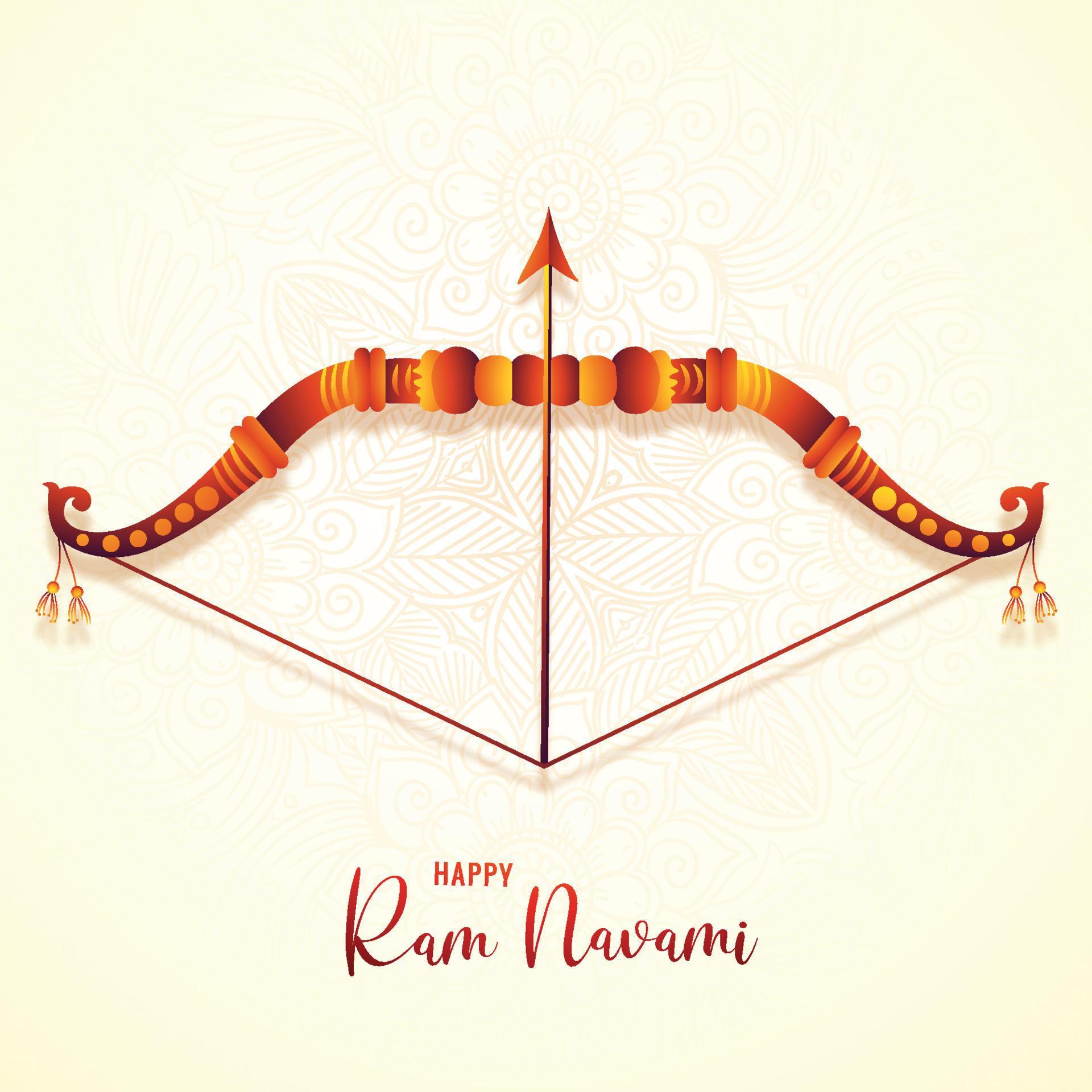 Happy ram navami bow and arrow festival greeting card background Stock Free