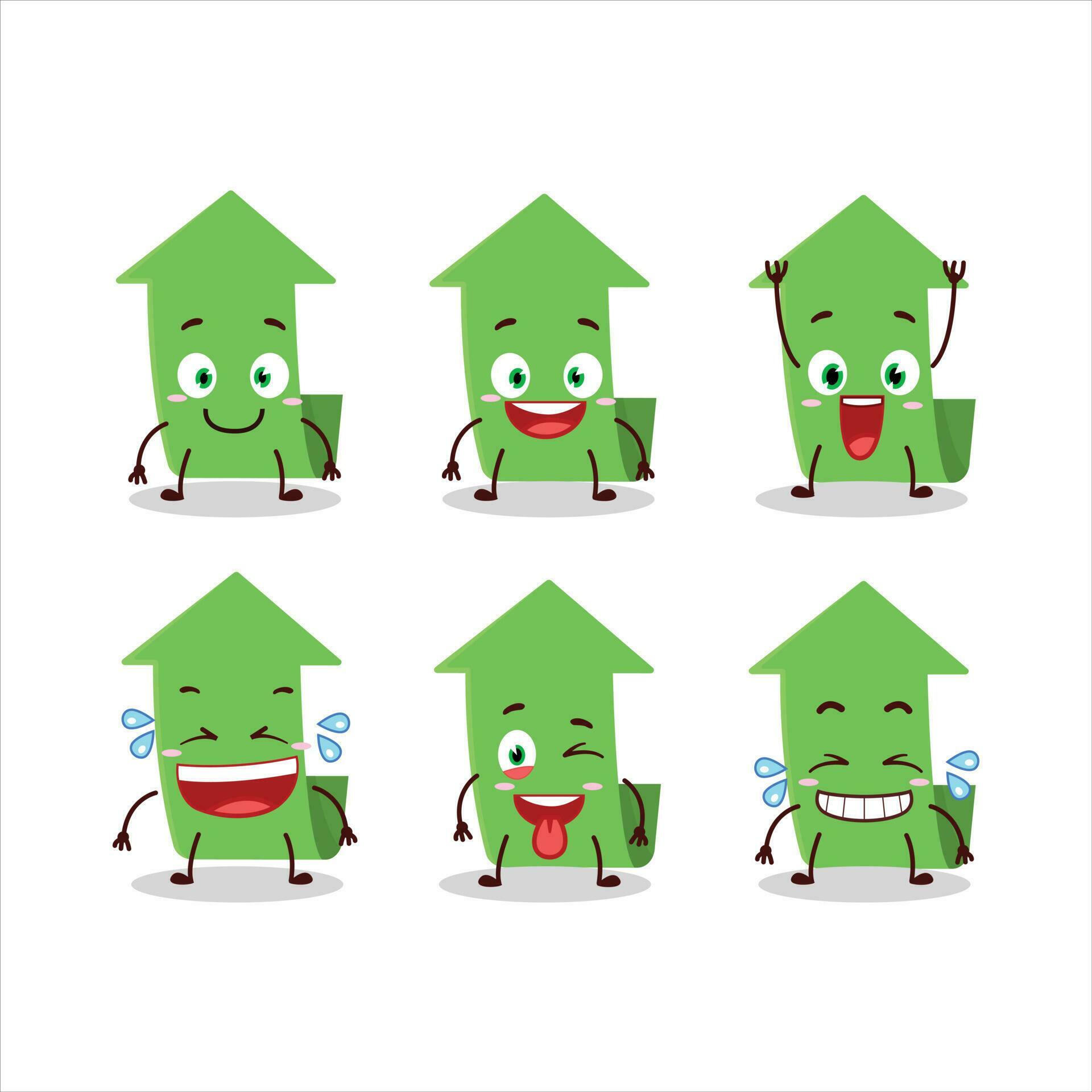 Cartoon character of arrow up with smile expression Stock Free