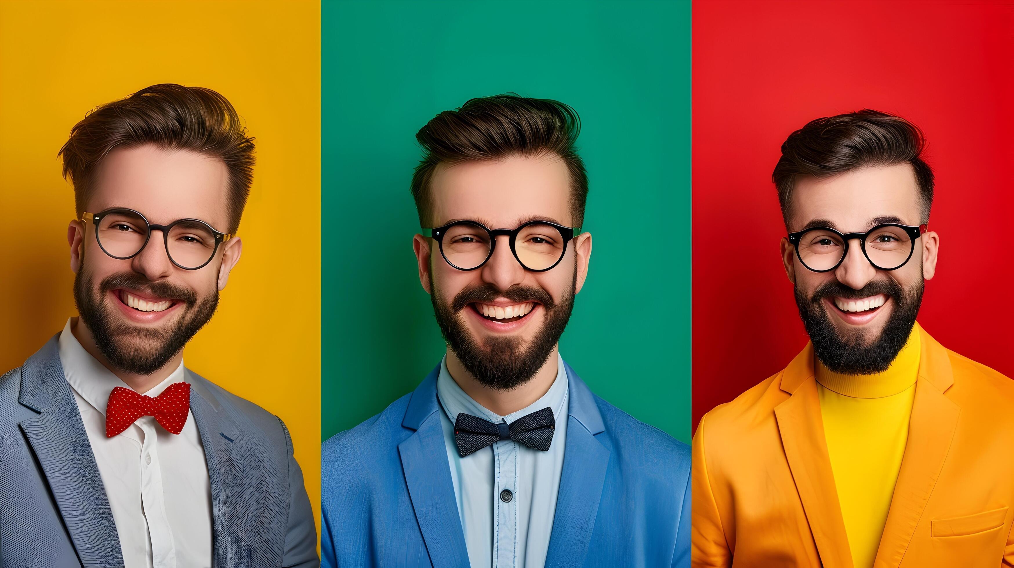 Confident and Successful Young Business Executive Smiling on Vibrant Color Background Stock Free