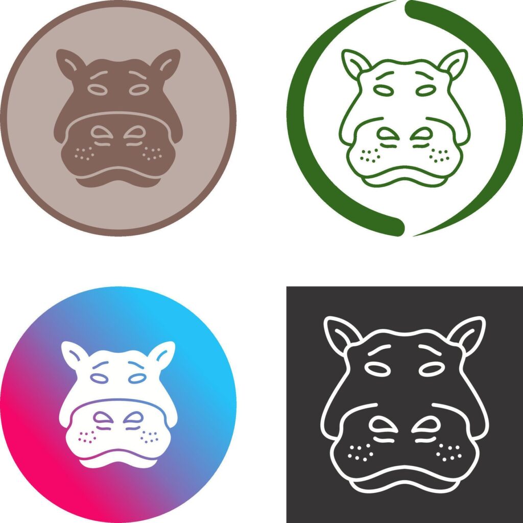 Hippo Icon Design Stock Free