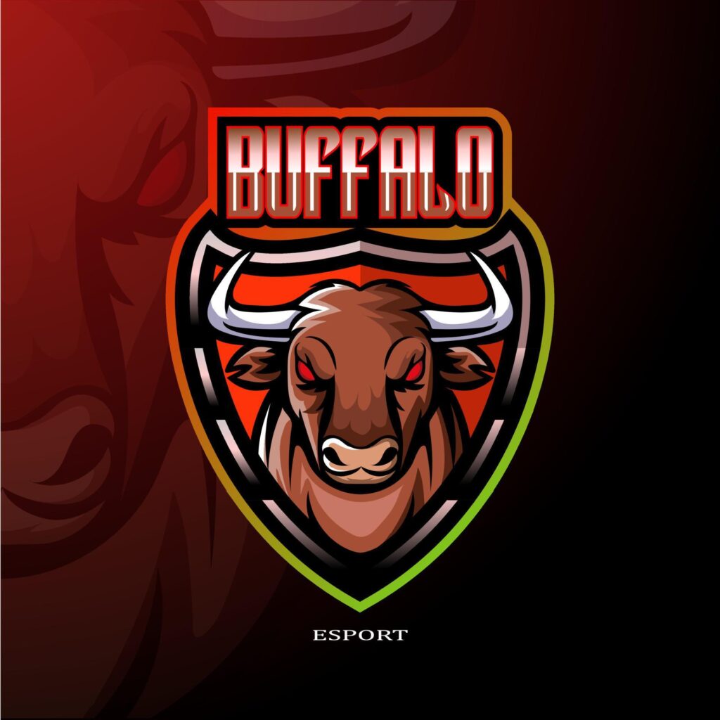 Buffalo mascot esport logo design. Stock Free and Free SVG