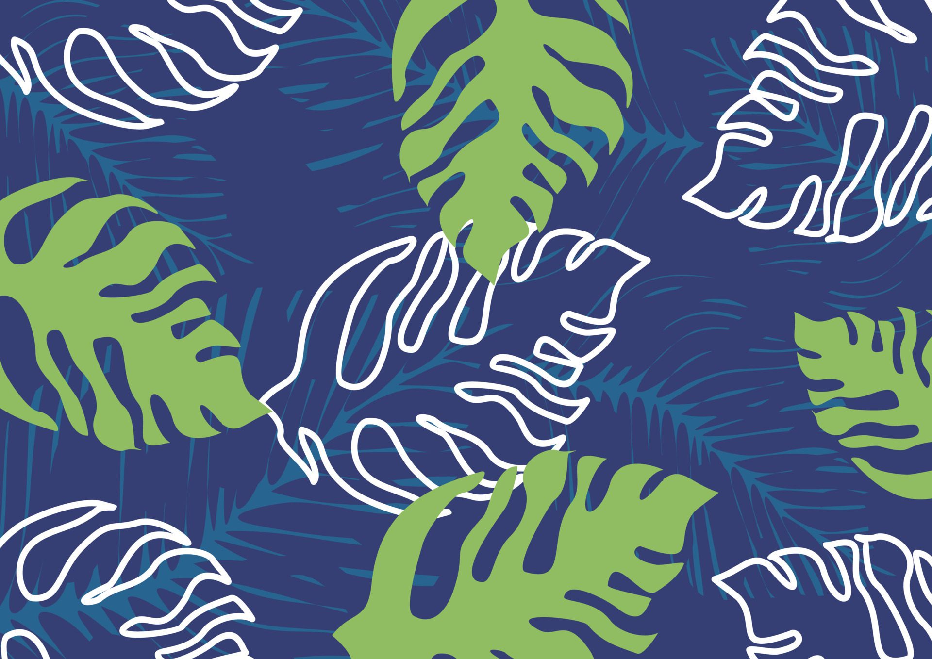 tropical leaf background pattern design Free Vector