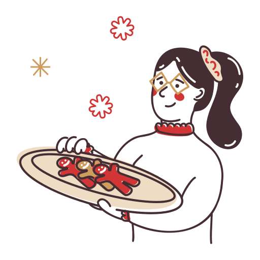 Christmas, cookies, winter illustration