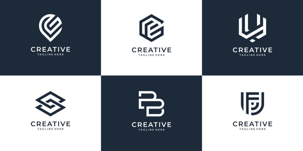 Set of logo design collection template for technology business Stock Free