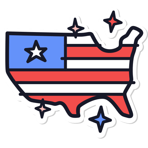 Map, usa, united states sticker