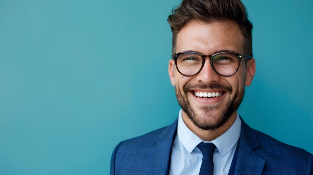 Confident Business Executive in Formal Attire Displaying Friendly Smile Stock Free