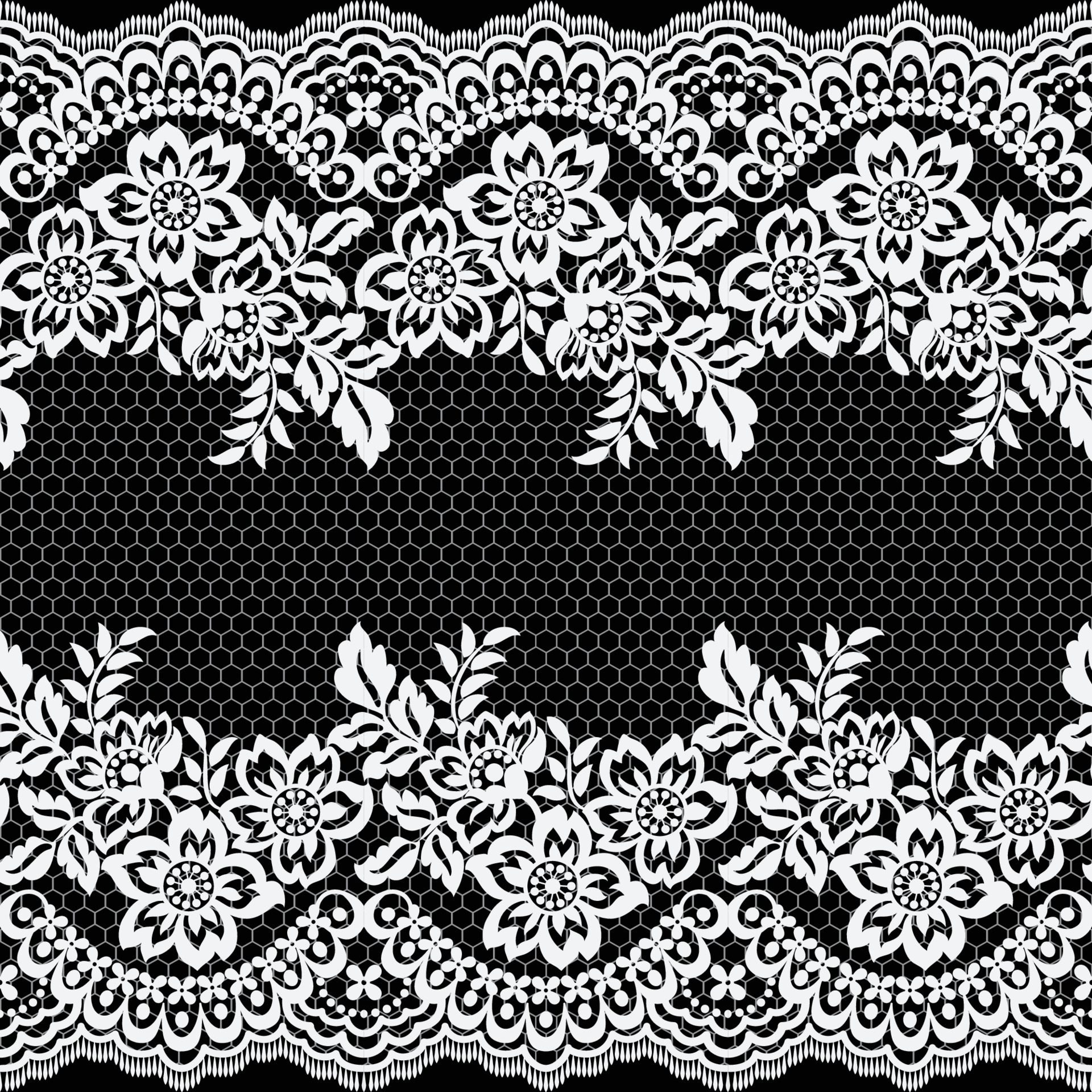 Lace seamless pattern with flowers Free Vector