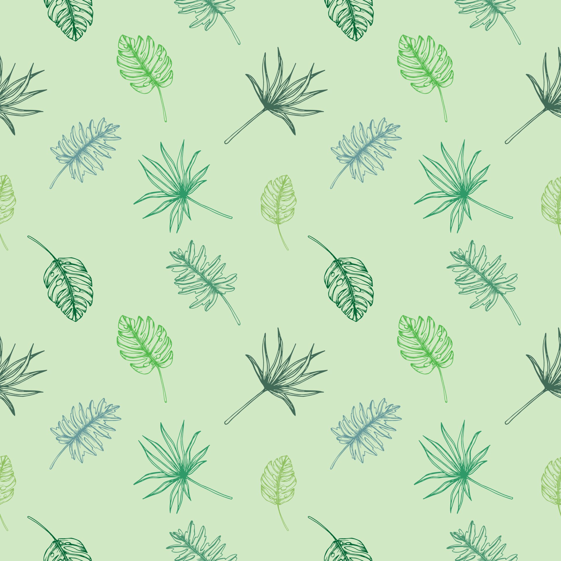 tropic leaves seamless pattern Free Vector