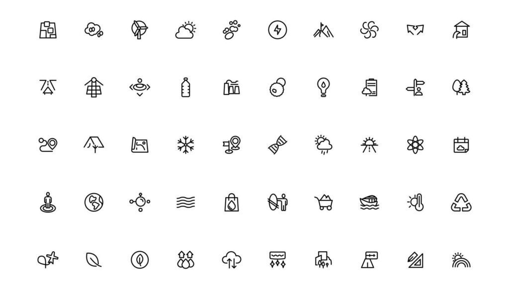 Ecology icons set. Nature icon. Eco green icons.Outline icon . Stock Free