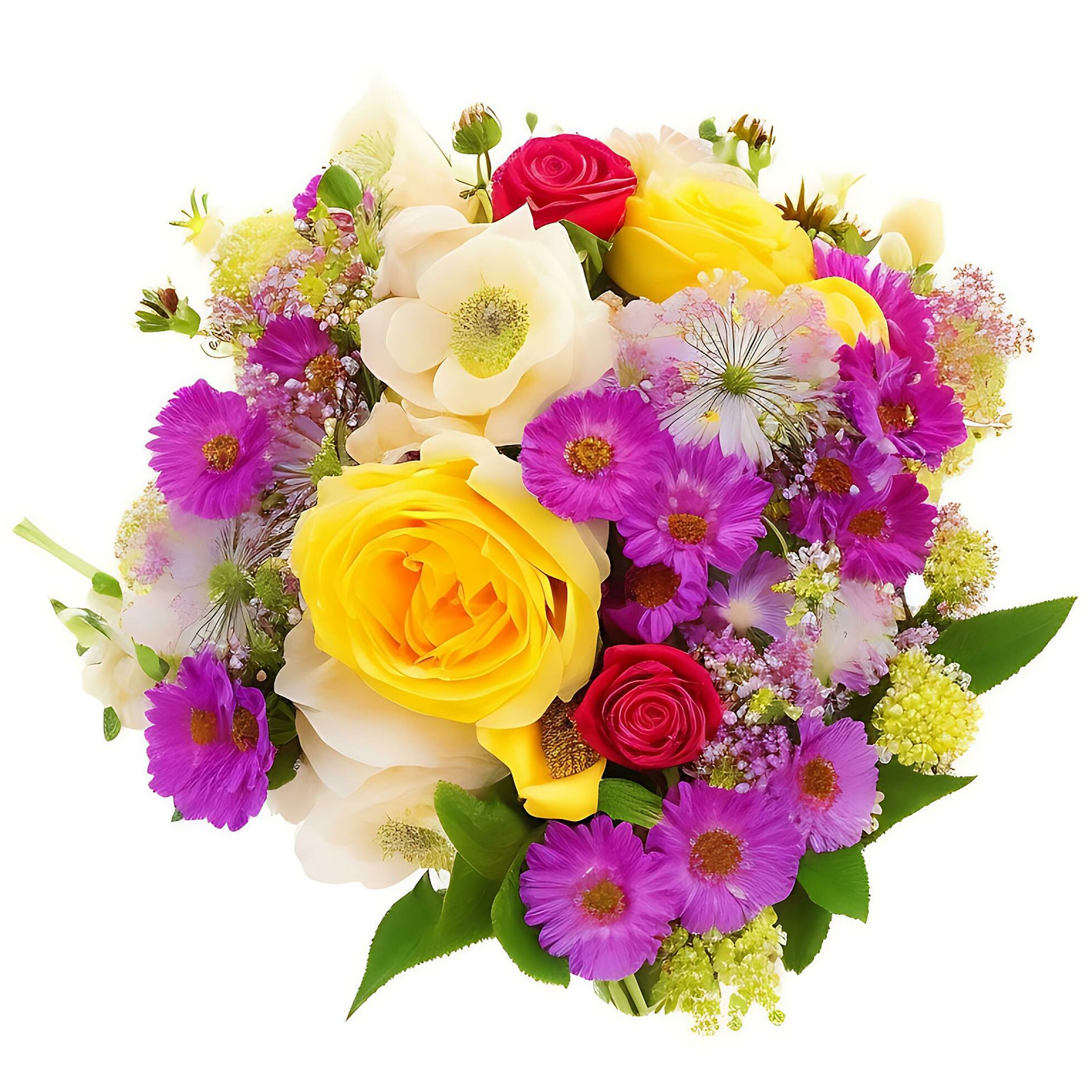 Natural Colorful bouquet of flowers is on a white backgroun.ai generatedd Stock Free