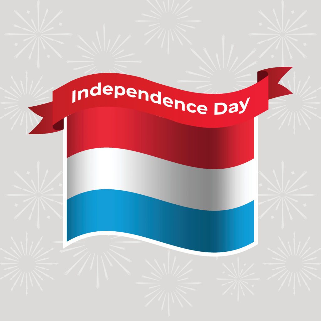 Luxembourg Wavy Flag Independence Day Banner Background Free Vector