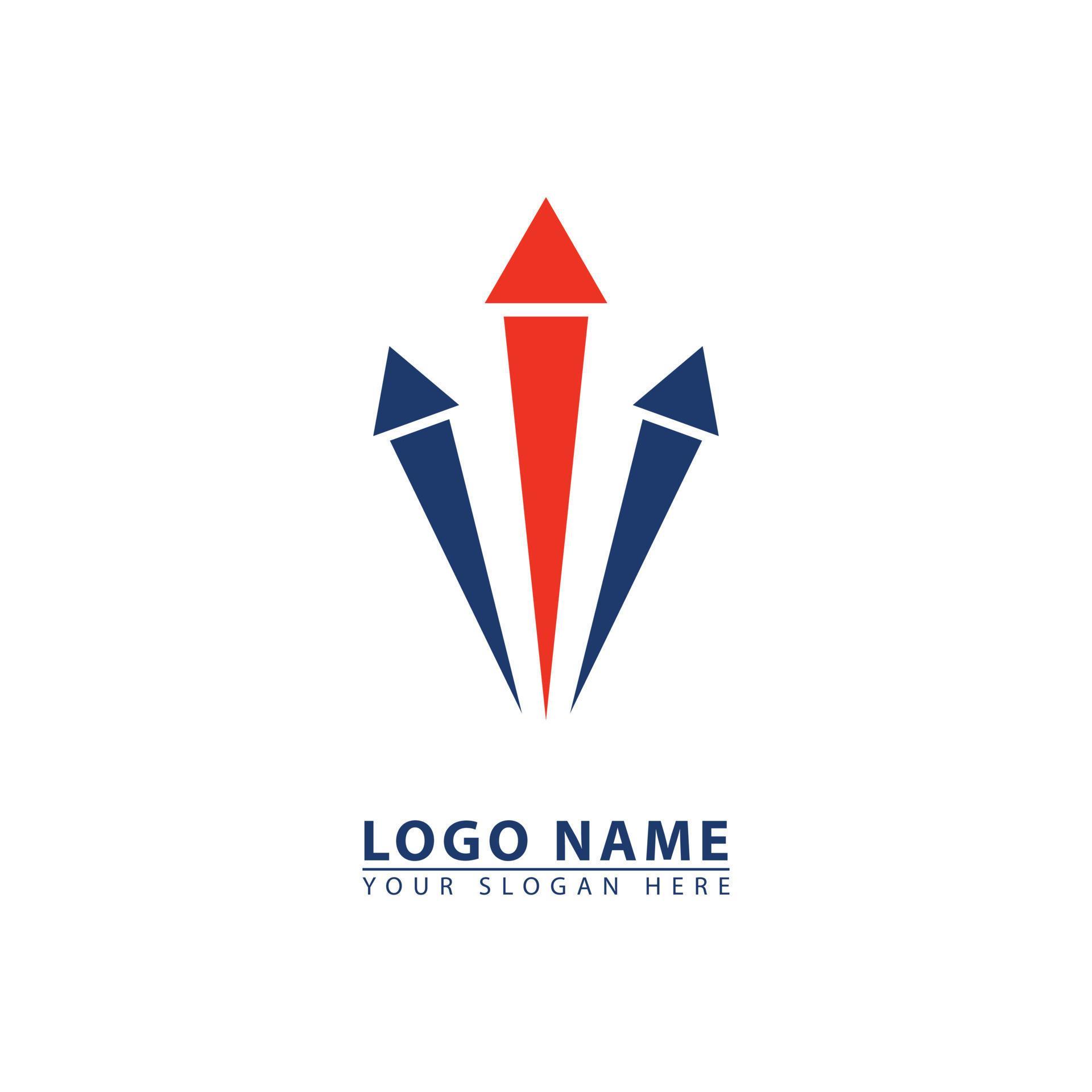 three arrows on business logo icon vector. Stock Free