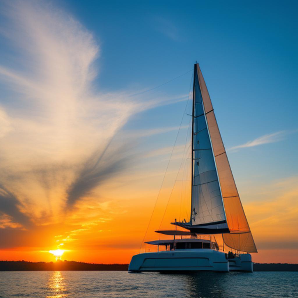 Catamaran au coucher du by @ai_generated