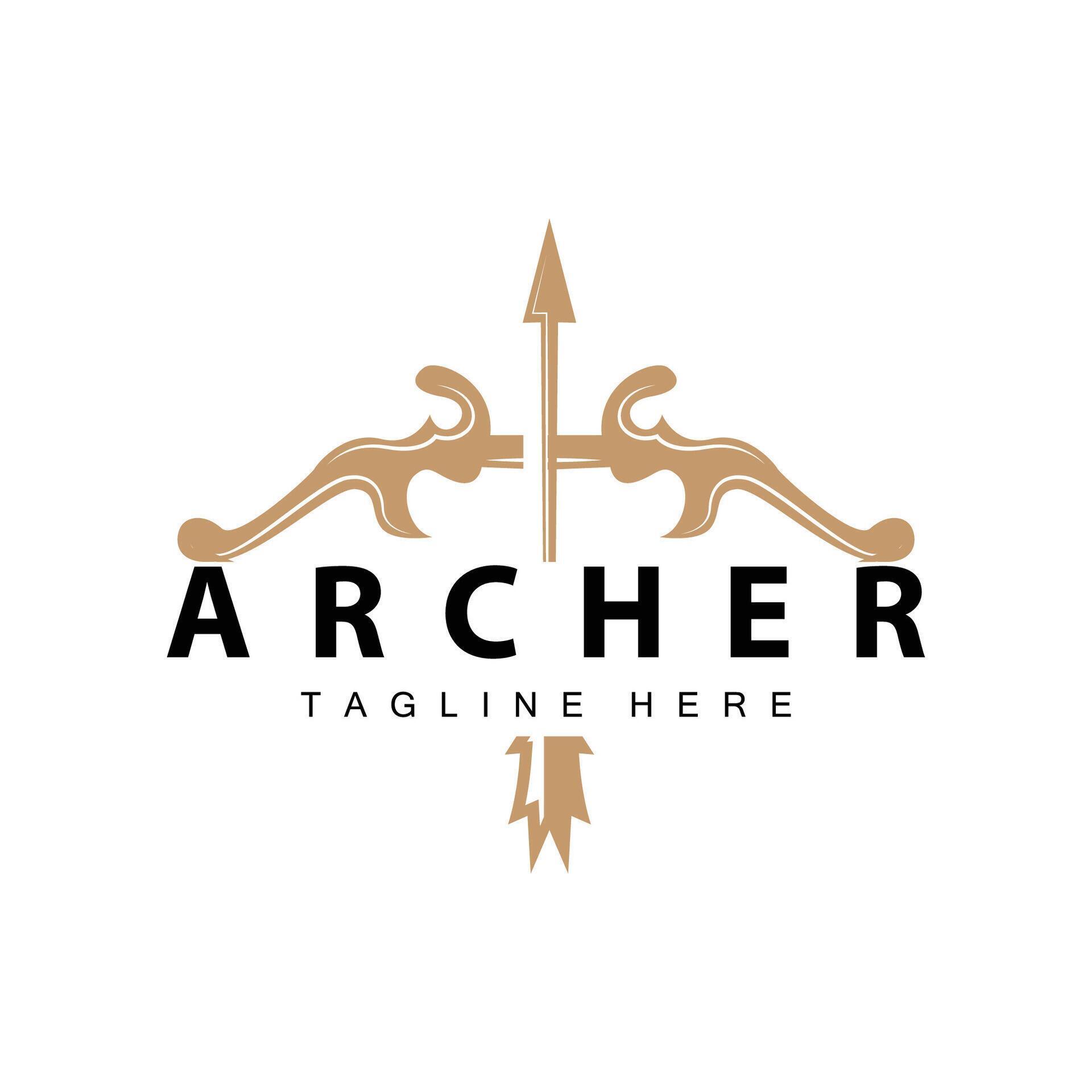 Archer logo vector vintage design old inspiration archer tool arrow template brand Stock Free