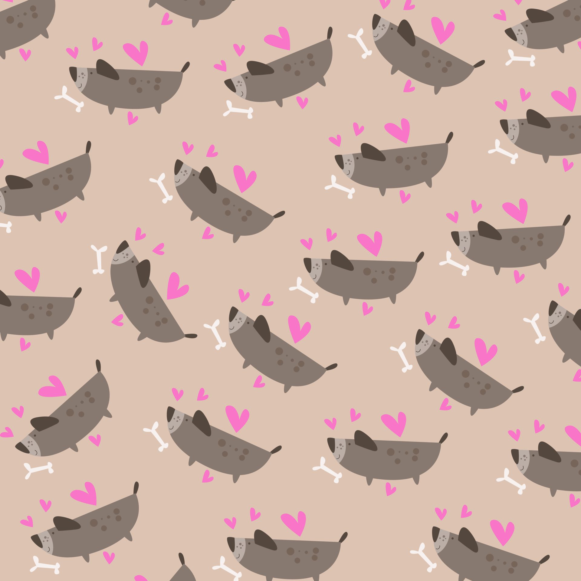 Cute animal cartoon seamless pattern Free Vector