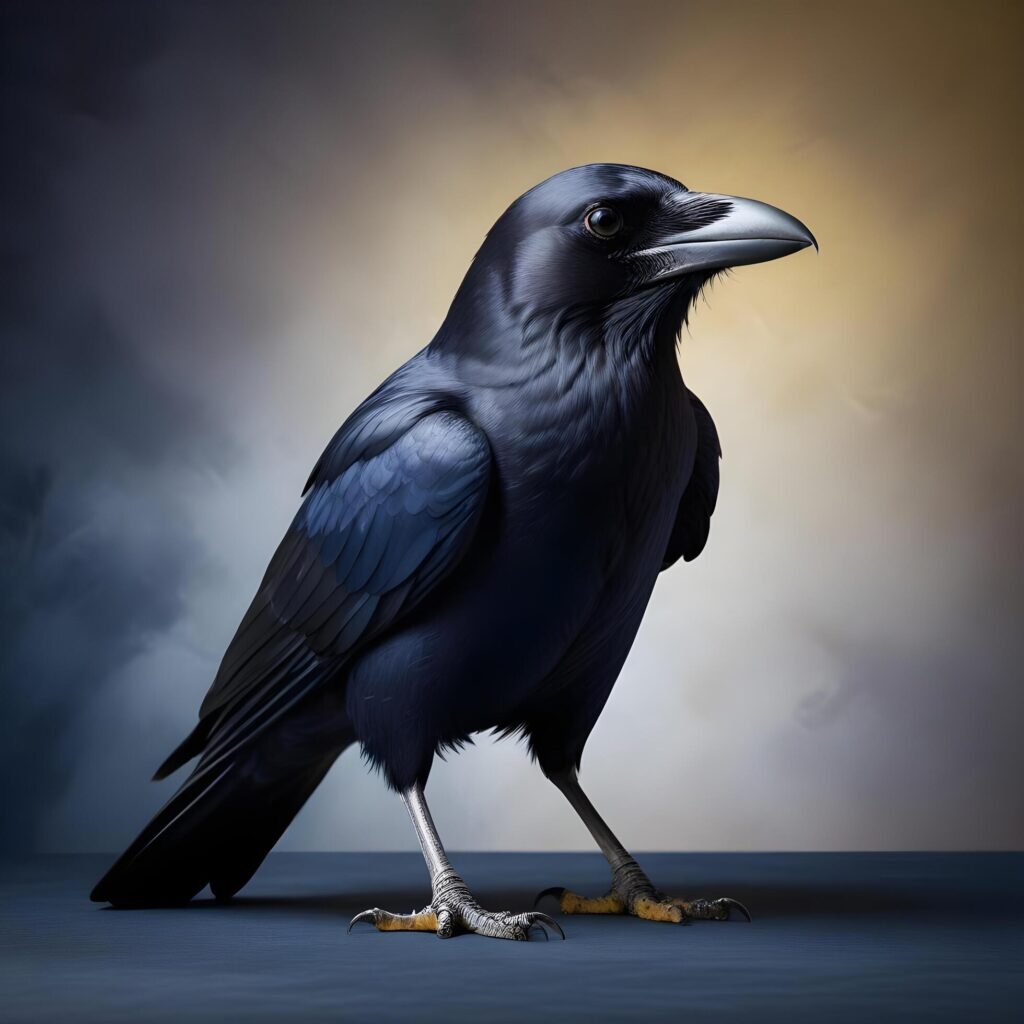 crow realistic plain background Stock Free