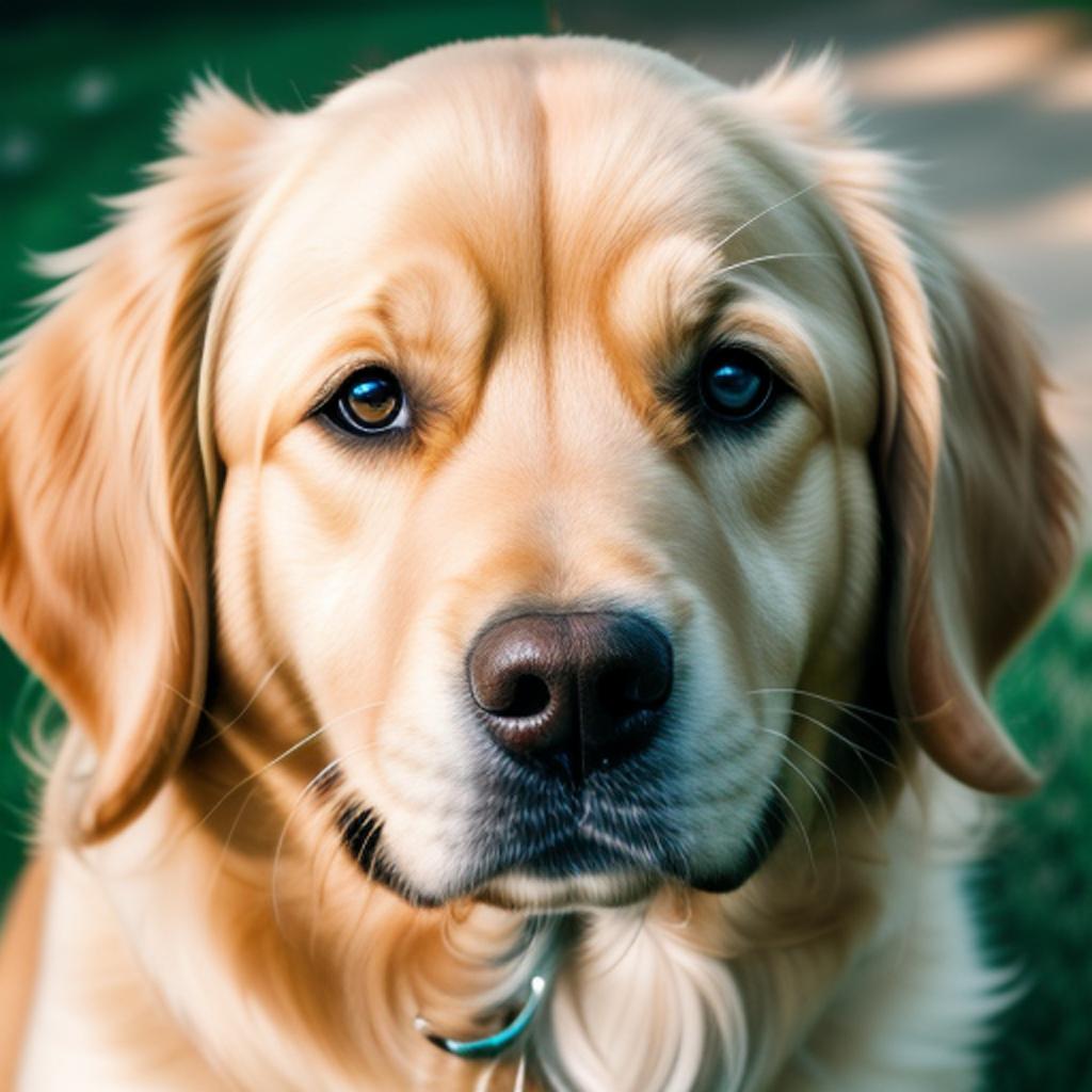 Golden retriever, face close by @ai_generated