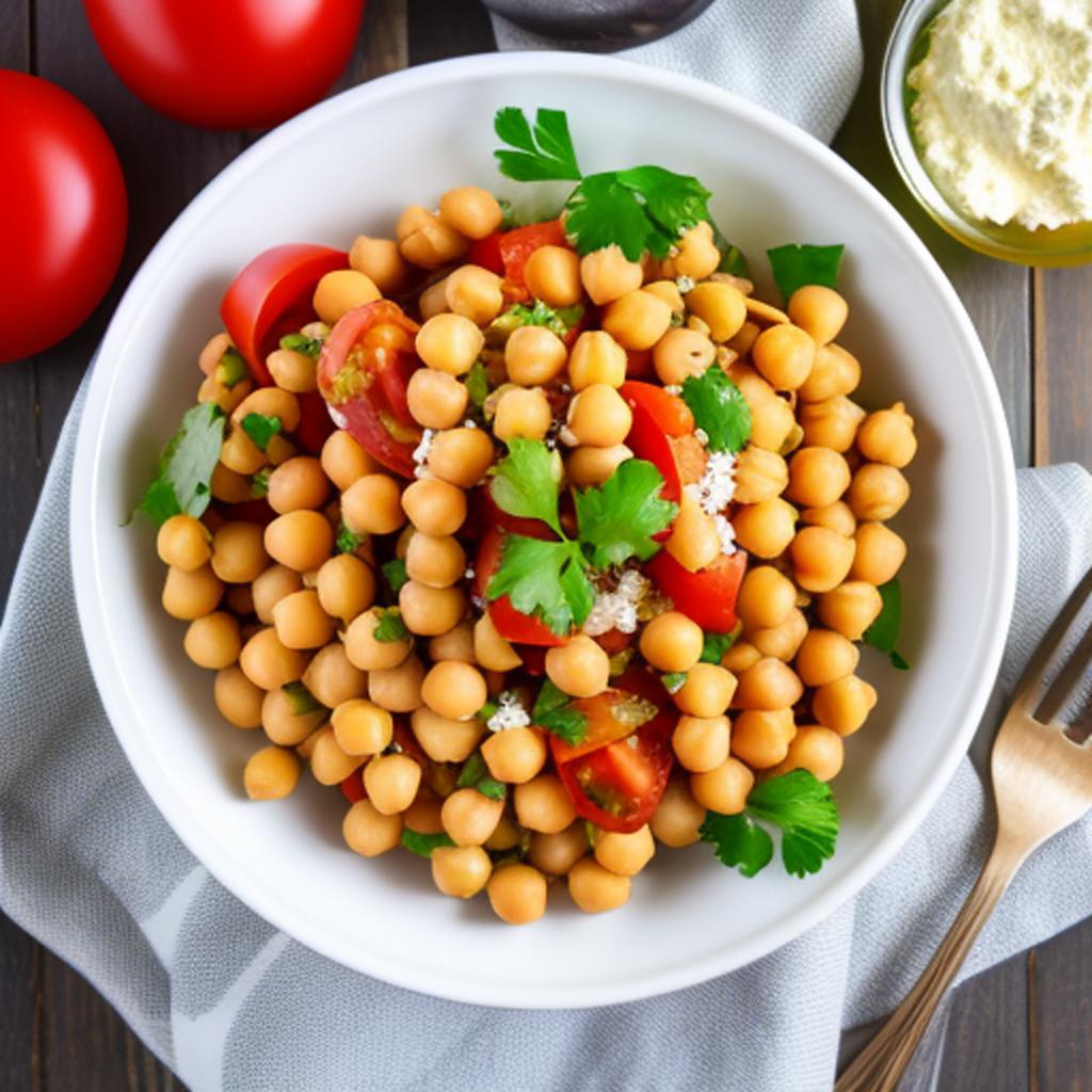 Ensalada de garbanzos, cebolla by @ai_generated