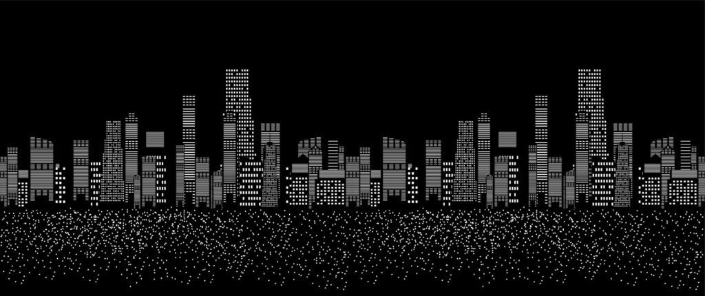 Seamless Pattern Vector Illustration of Cities Silhouette. Free Vector