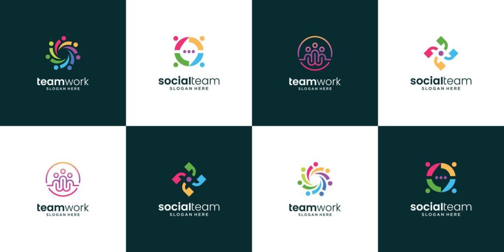 Collection of successful people group logo design. Creative symbol for team business. Stock Free and Free SVG