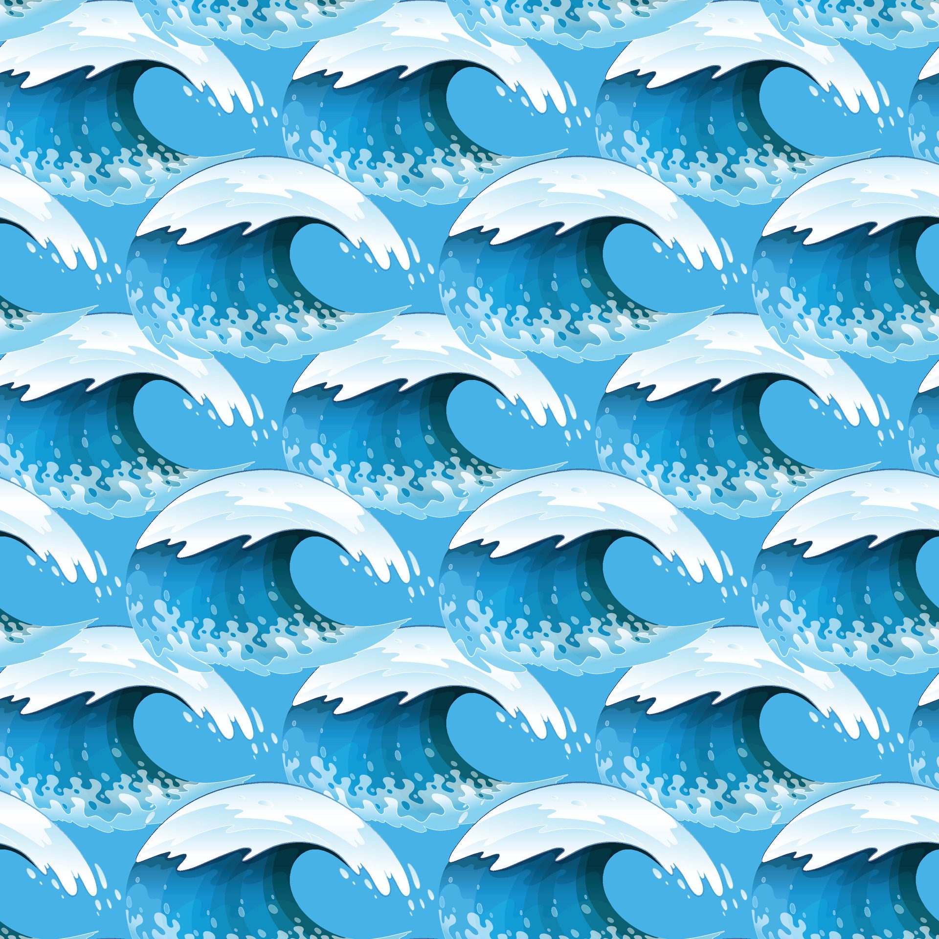 Brisk Waves Seamless Pattern Design Free Vector