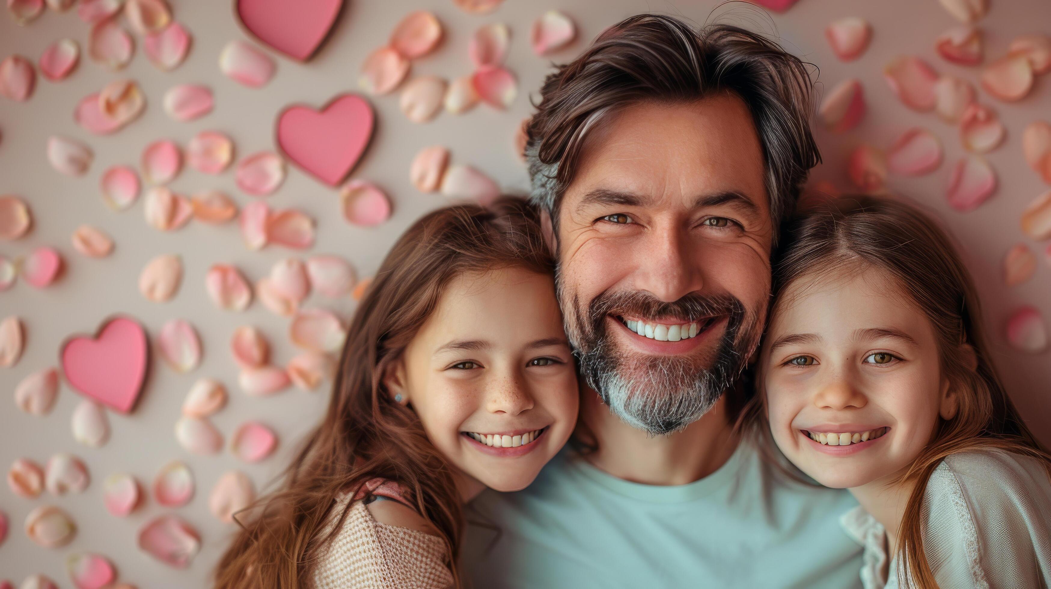 Family of Three Standing Together Stock Free