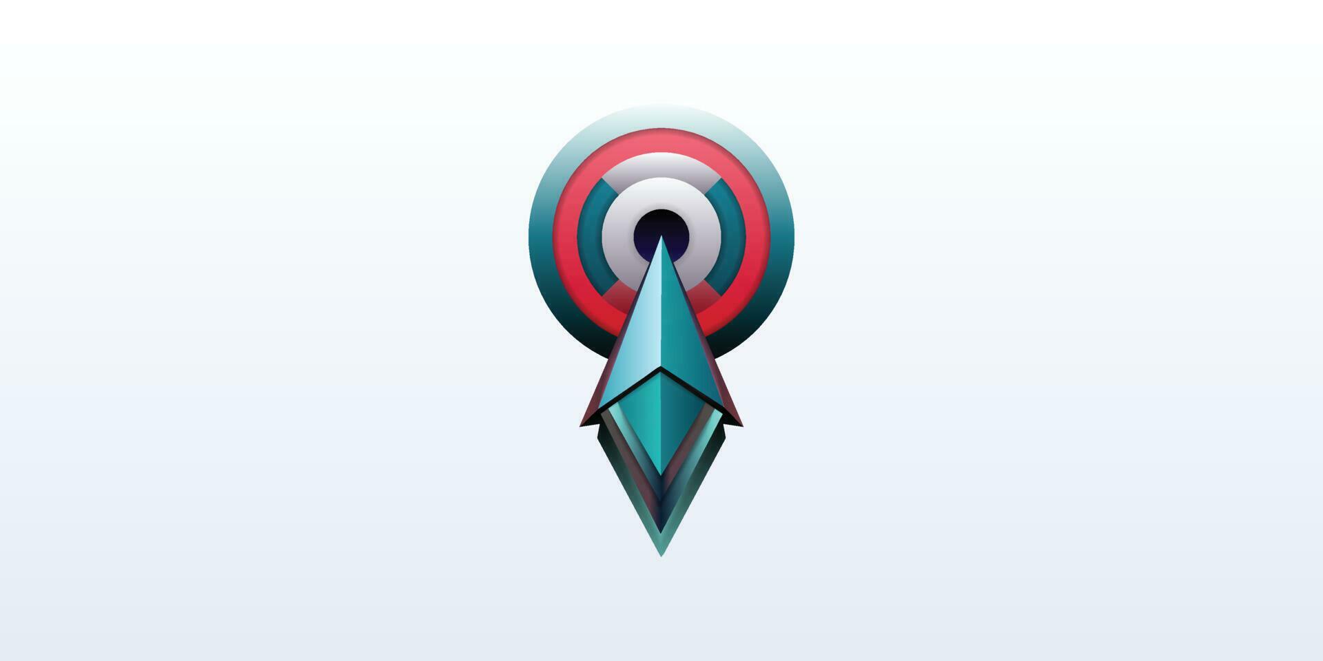 arrow target logo design, combination of arrow and target Stock Free