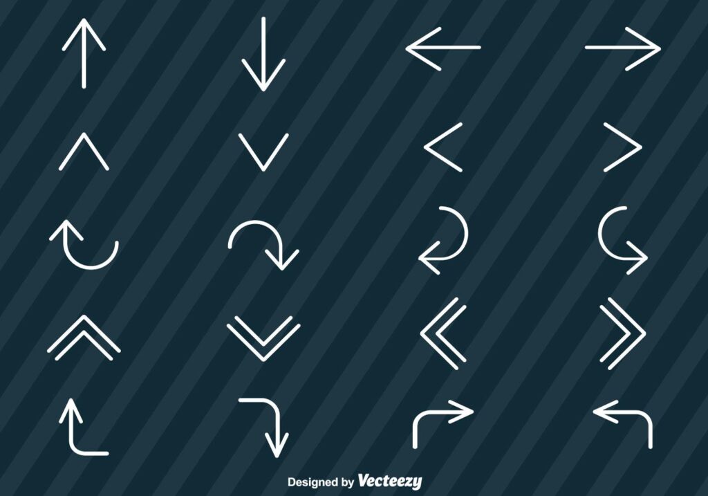 Vector Set Of Line Style Arrows Icons Stock Free and Free SVG