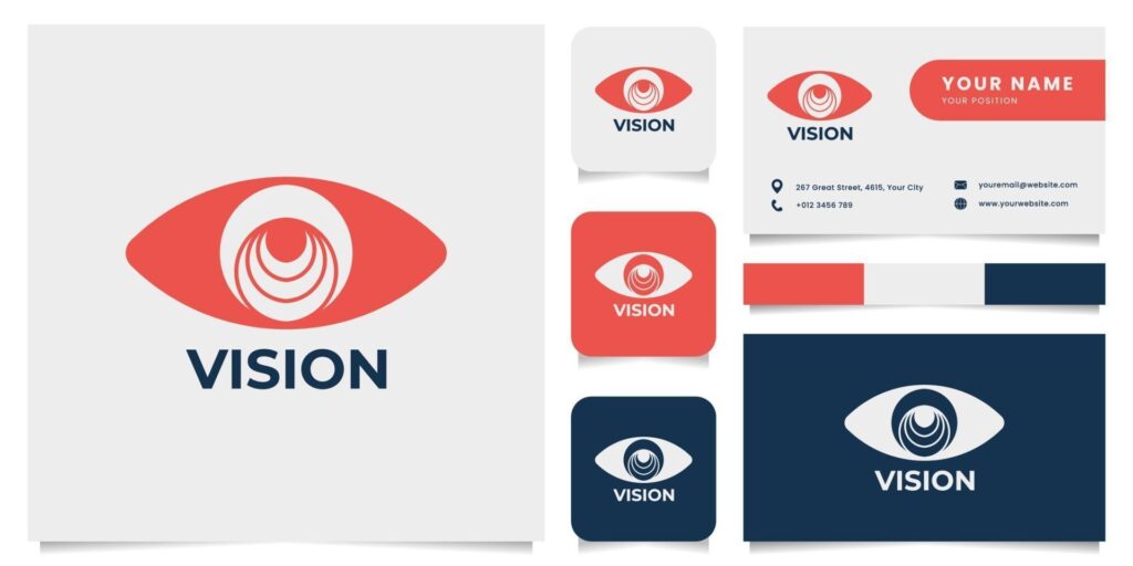 Eye Logo with Business Card Template Stock Free