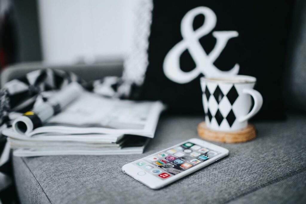 Resting with magazines and cup of coffee Stock Free