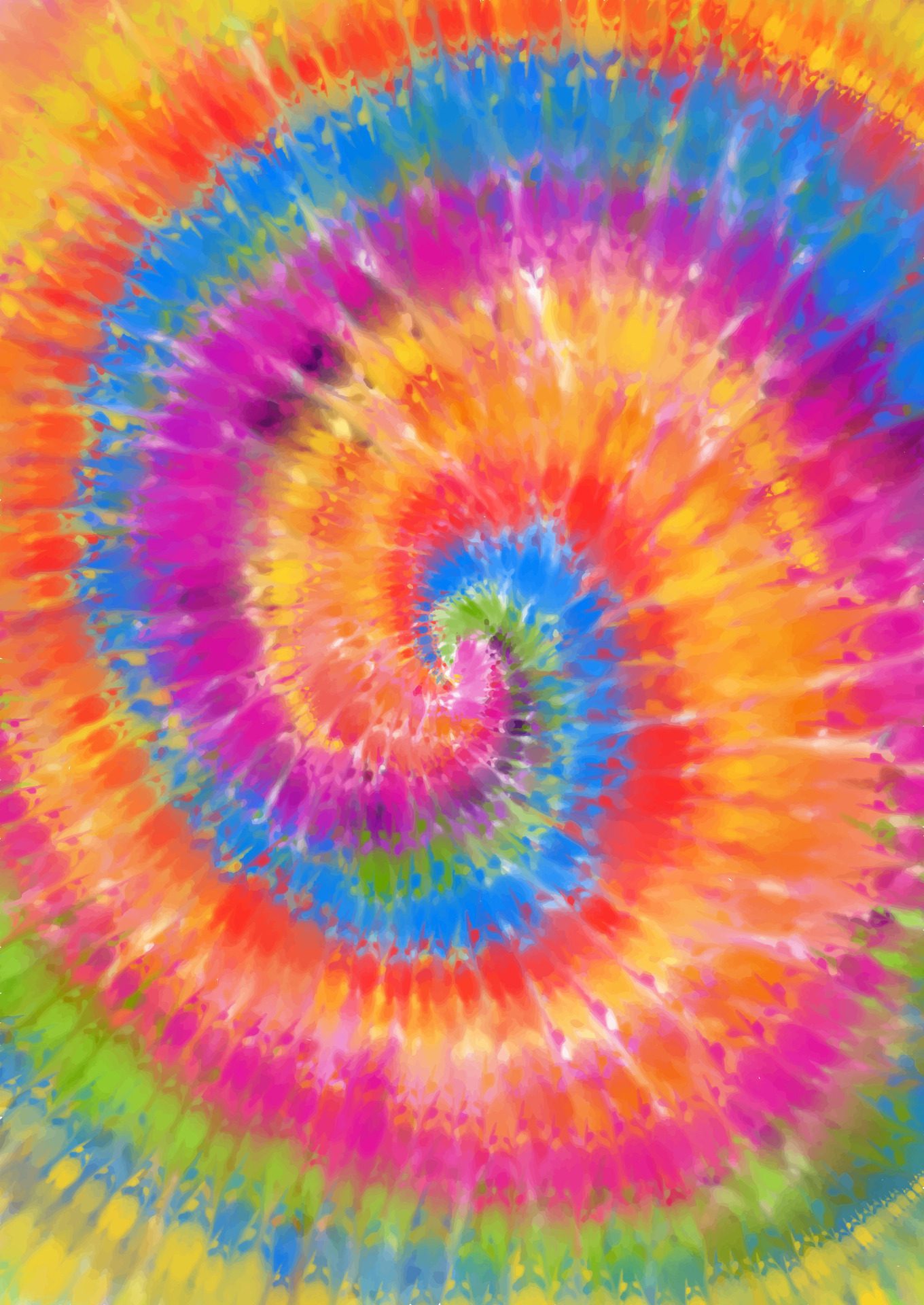 hand painted tie dye pattern with rainbow colours Free Vector