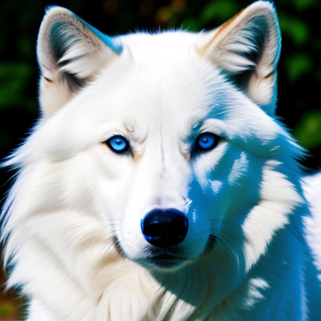 White wolf blue eyes by @ai_generated