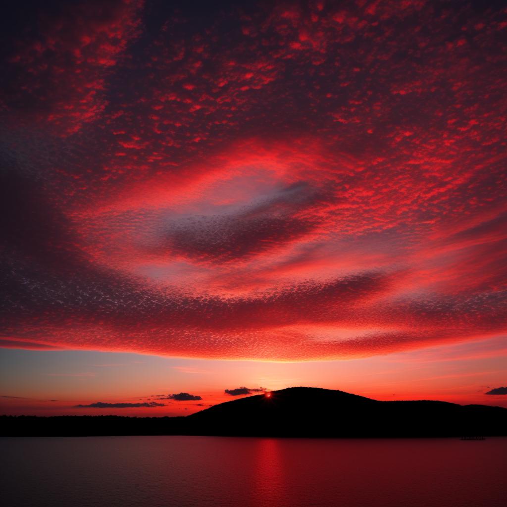 Red black clouds sunset by @ai_generated