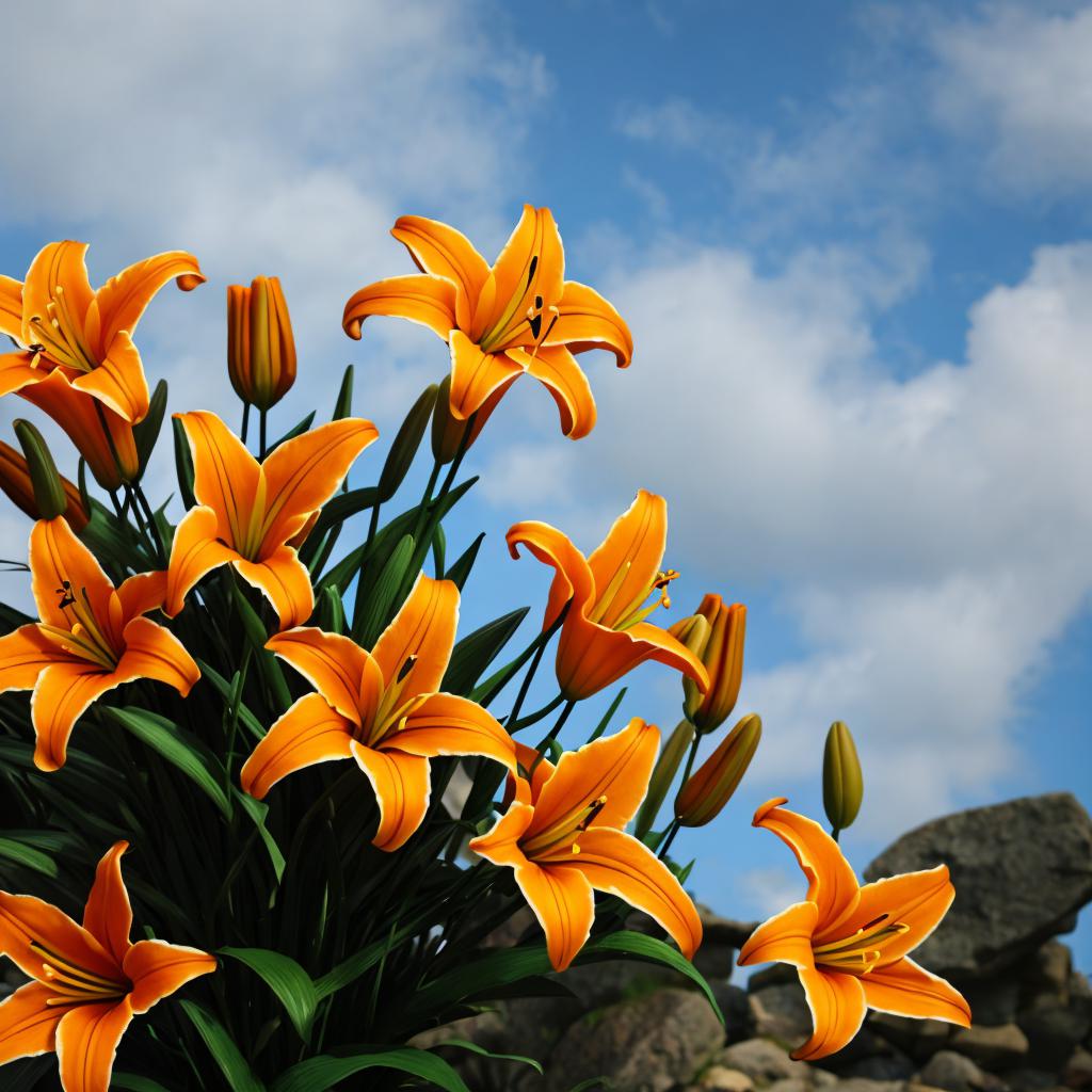 Orange lilies by @mdownes16 by @ai_generated